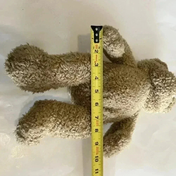 Build A Bear Workshop Retired 1997 15" Curly Tan Teddy Bear Black Leather Paws. - Picture 6 of 8